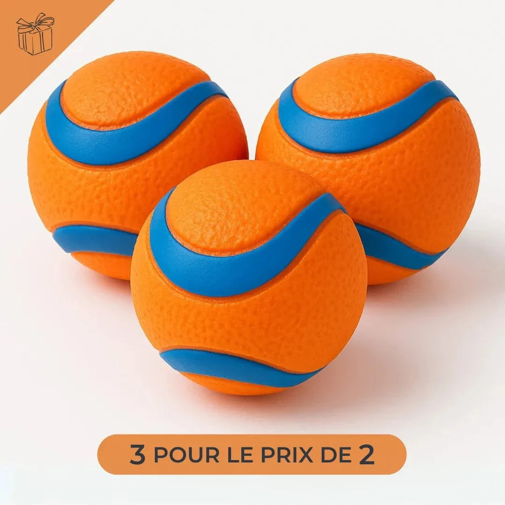 Balle en caoutchouc souple pour chien moyen - Plaisir de jeu