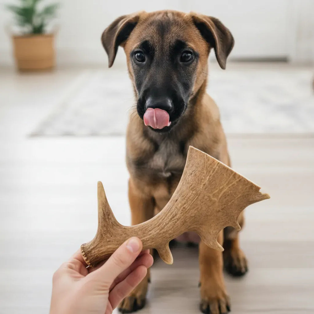 Bois de daim : mastication saine pour chiens sensibles