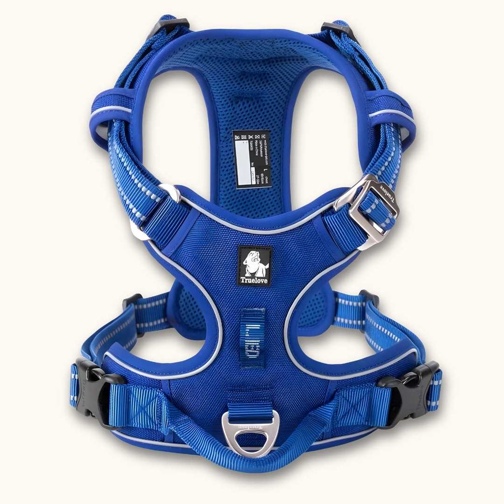 Harnais anti-traction innovant,  spécial chien qui tire Bleu / XS