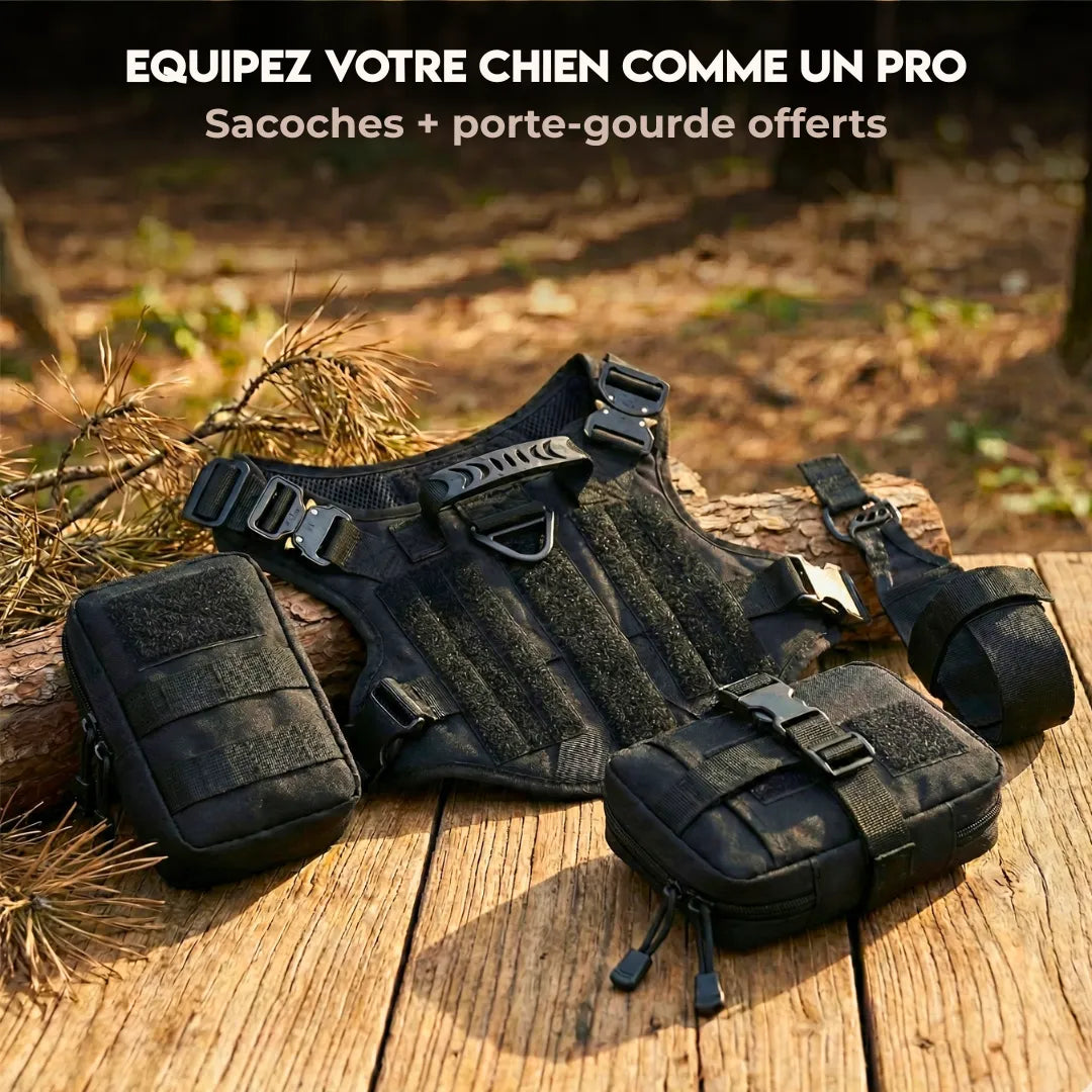 Harnais tactique chien K9 - TactiK9 Pro : polyvalent et durable