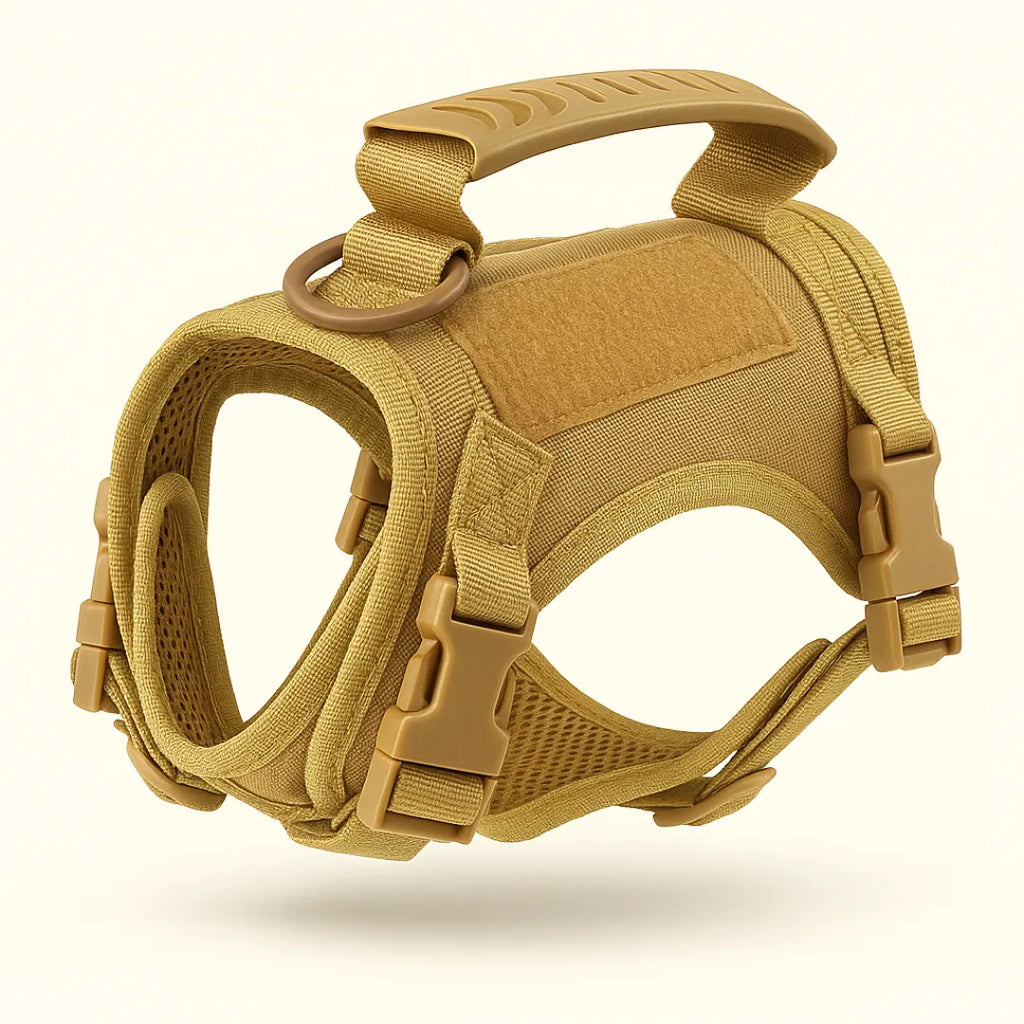 Harnais tactique chiot TactiK9 mini | Style & sécurité Brun Fauve