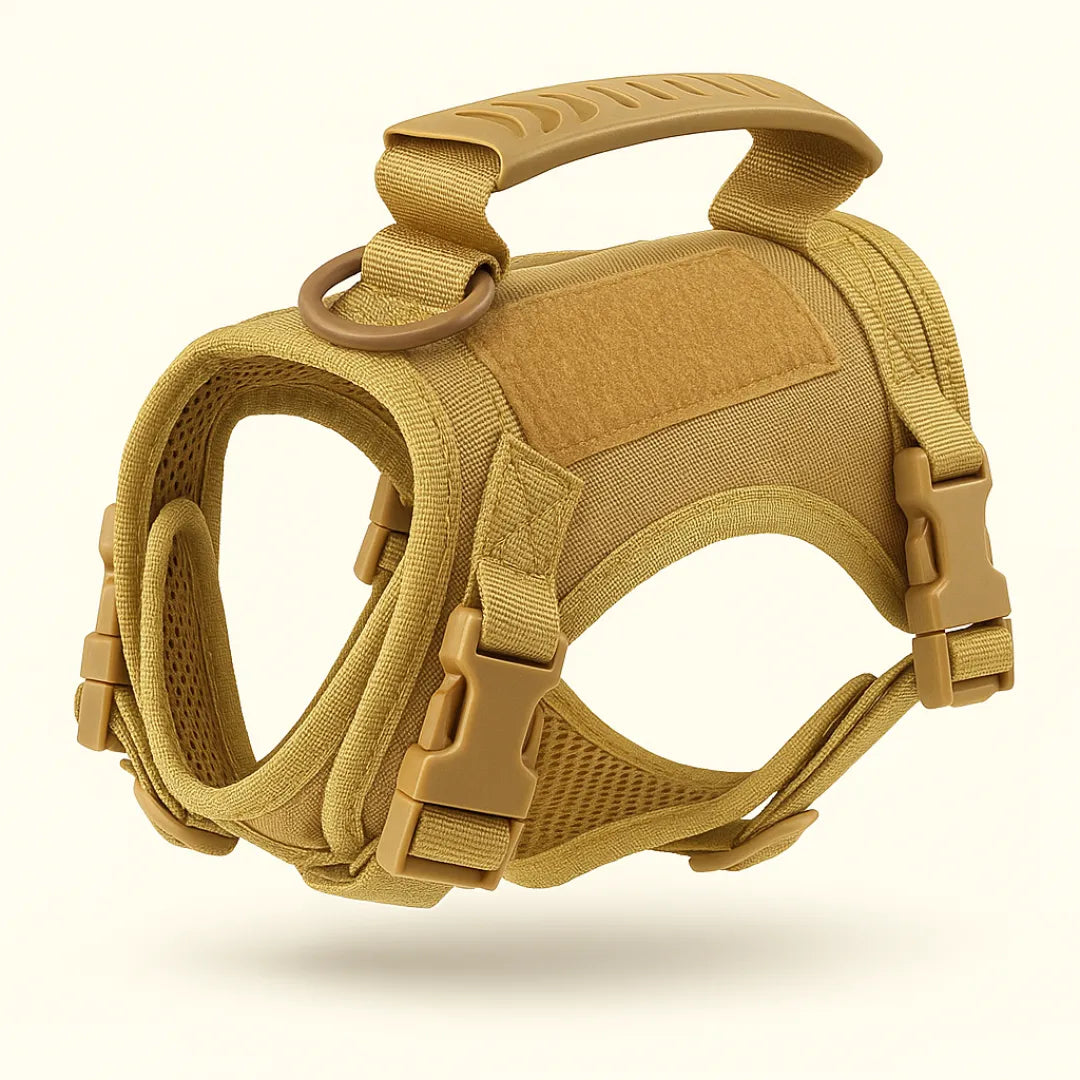 Harnais tactique chiot TactiK9 mini | Style & sécurité Brun Fauve
