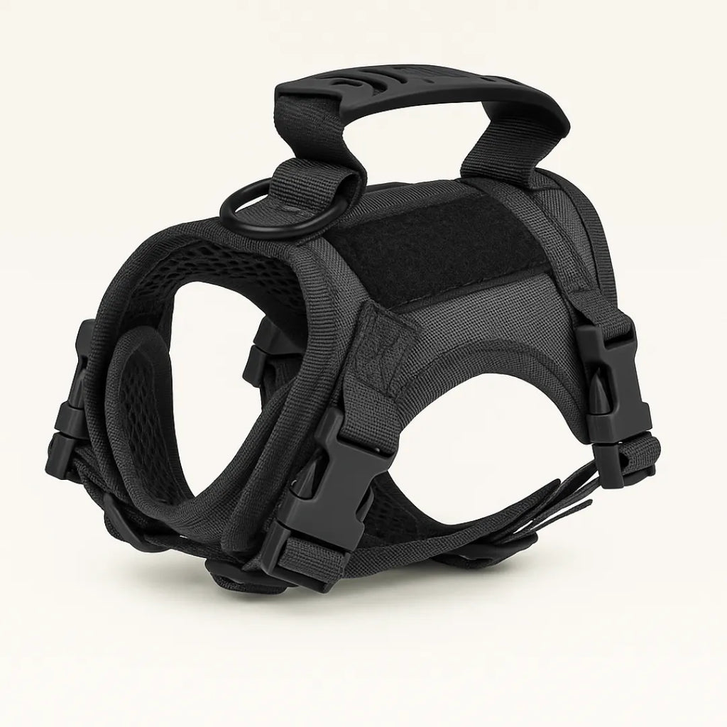 Harnais tactique chiot TactiK9 mini | Style & sécurité Noir Ébène