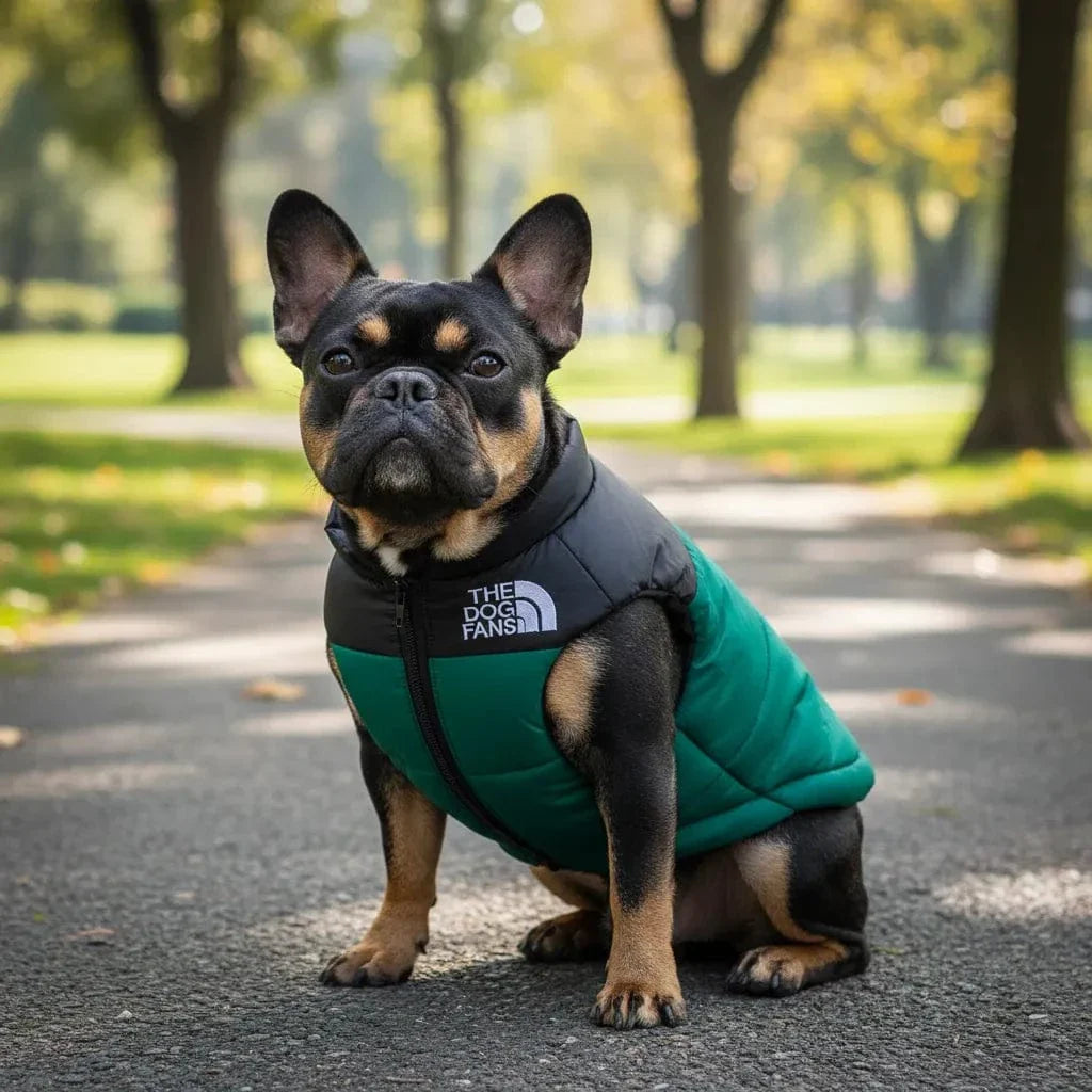 Manteau hiver Bouledogue Français & Anglais - Confort & Chaleur Vert / XS