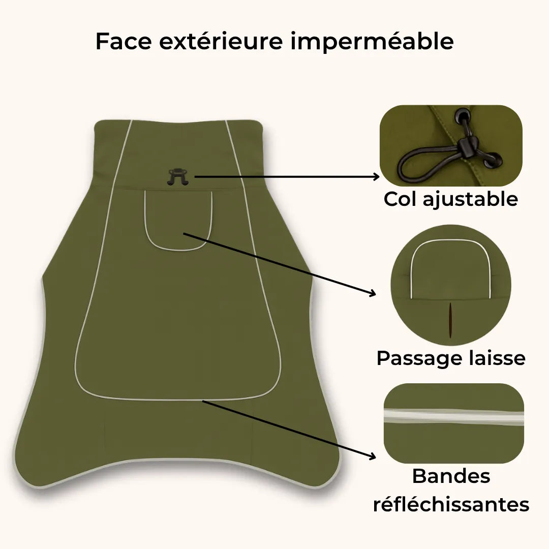 Manteau imperméable pour Dobermann : Coupe ajustée