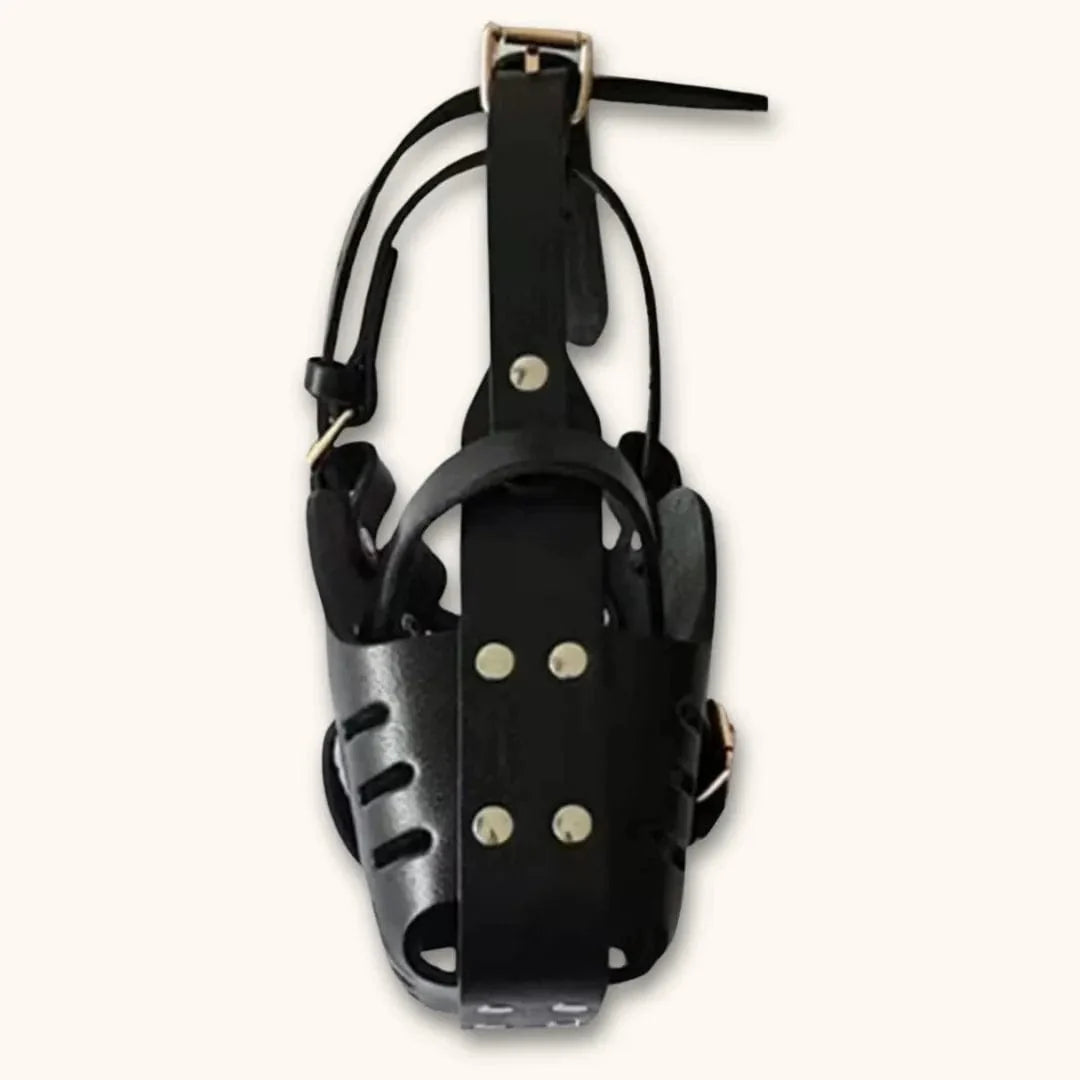 Muselière en cuir premium pour chien – Sécurité et confort
