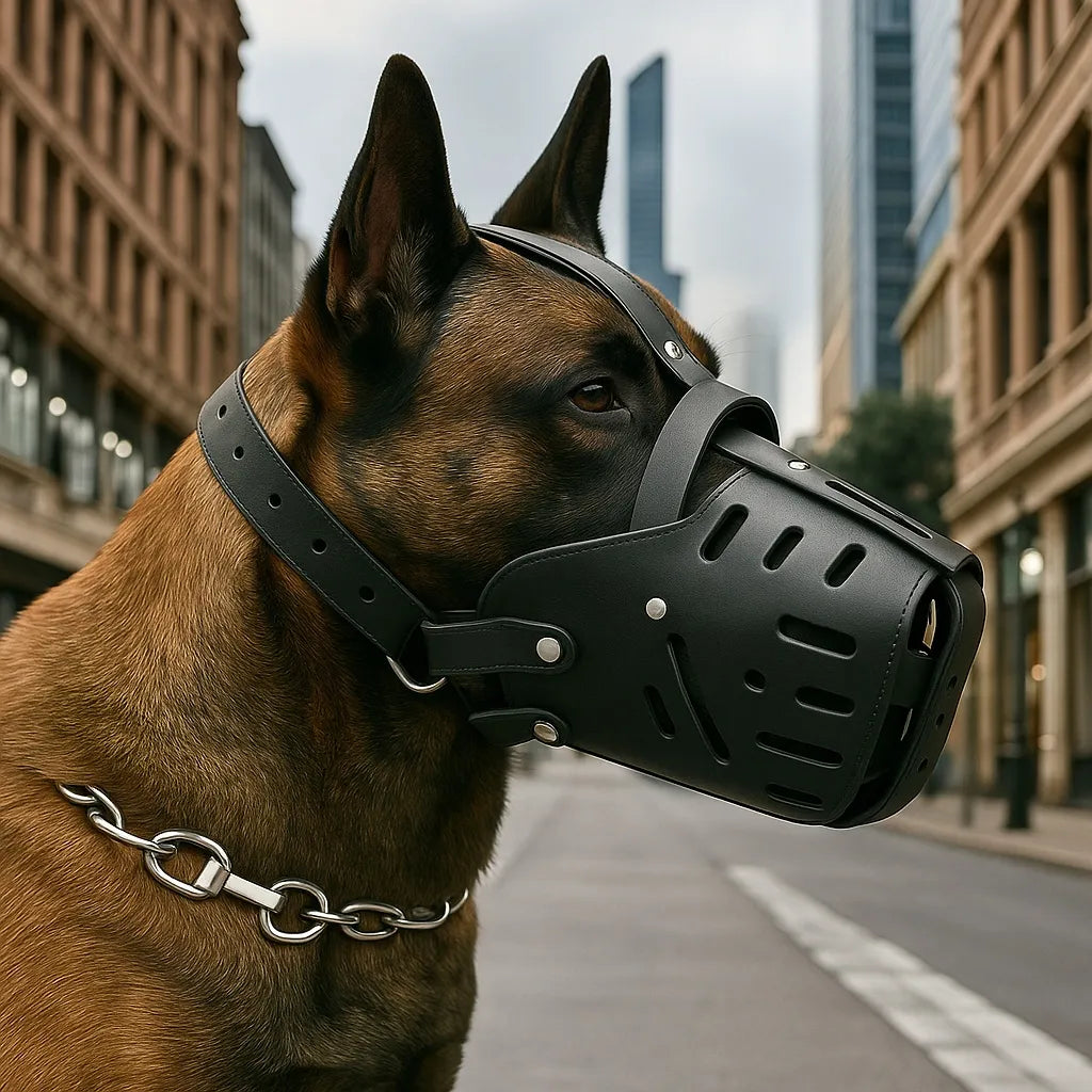 Muselière en cuir premium pour chien – Sécurité et confort