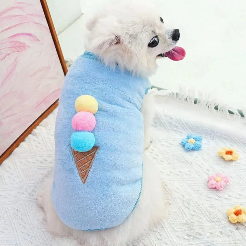 Pull Rigolo pour Petit Chien : Motif Glace Bleu / XXS